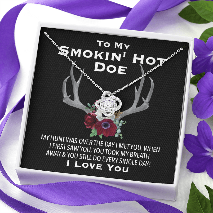 To My Smokin' Hot Doe Hunt Is Over Necklace - I Love You - to My Smokin' Hot Doe You're My Forever Necklace, Cowgirl Necklace, Hunting Gift From Husband, Hunter Gifts, Wife Heart Necklace, Valentines