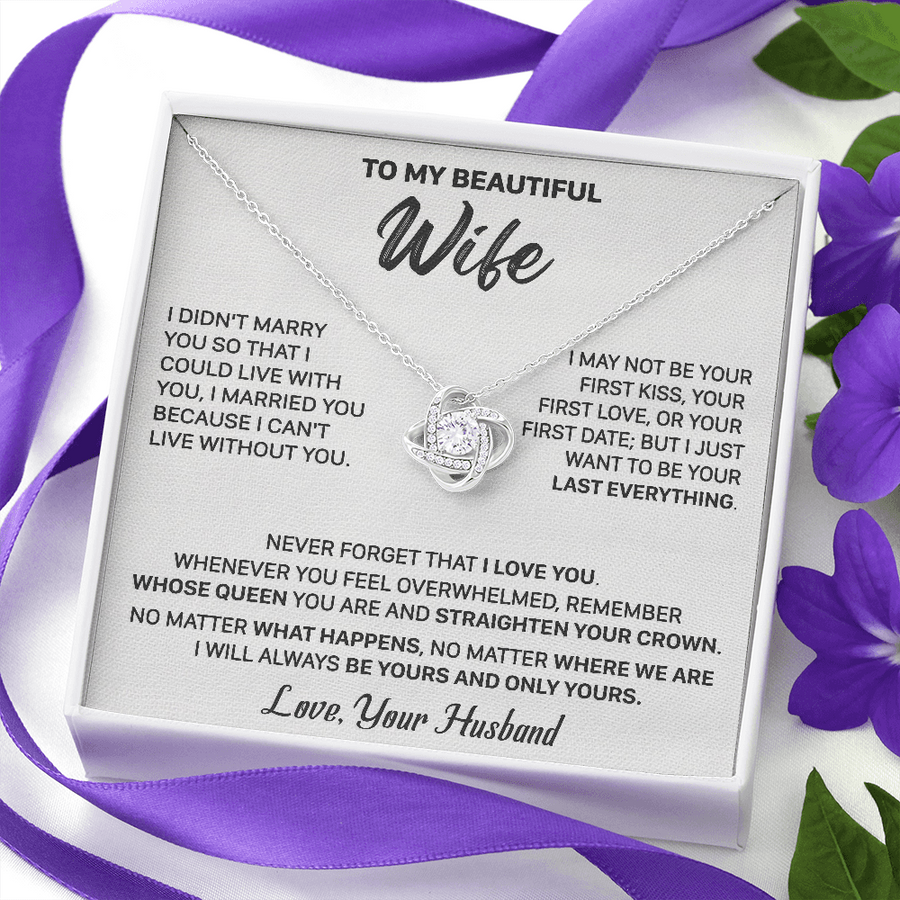 Gift For Wife Married You Crown Love Knot Necklace