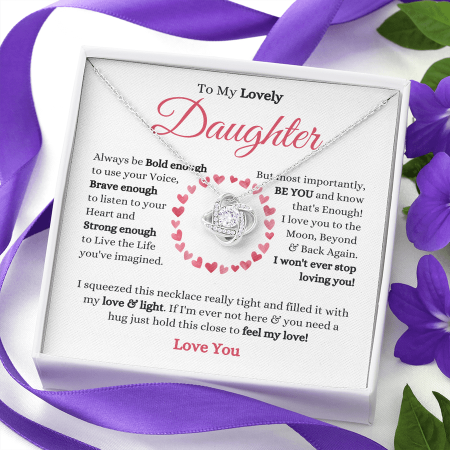 To My Lovely Daughter - Love Knot Necklace
