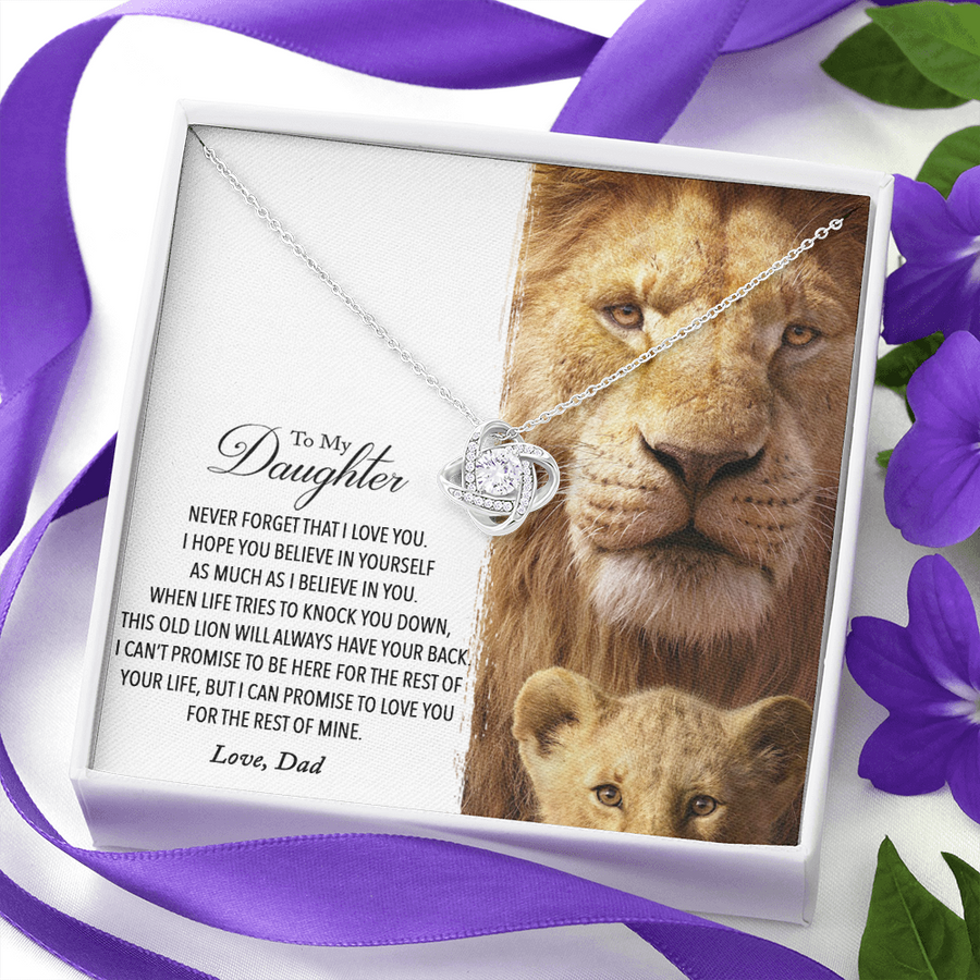 To My Daughter - This Old Lion Will Always Have Your Back - to My Daughter Necklace, Father Daughter Necklace, Father to Daughter Birthday Gift, Gifts to Daughter From Dad - Dad to Daughter Necklace Jewelry Gift Love Dad to Daughter Necklace