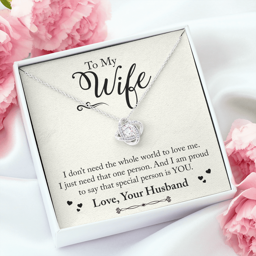To My WIfe To My Wife Necklace, Love Knot, Anniversary Gift for Wife, Birthday Gift for Wife, Gift for Wife, Necklace for Wife, Gift for Wife Birthday