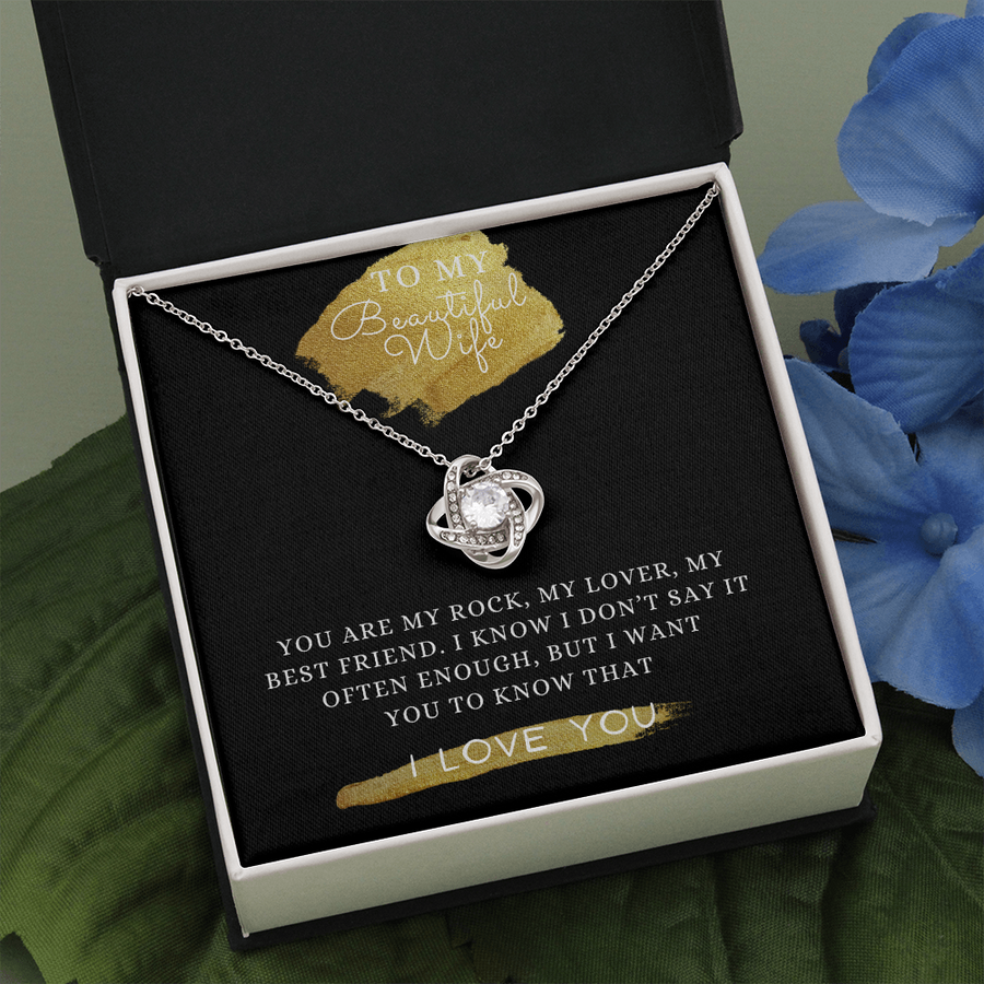 To My Beautiful Wife - You Are My Rock, My Lover, My Best Friend. Necklace