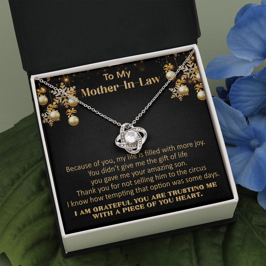 Gift For Mother-in-law Christmas - More Joy - Love Knot Necklace