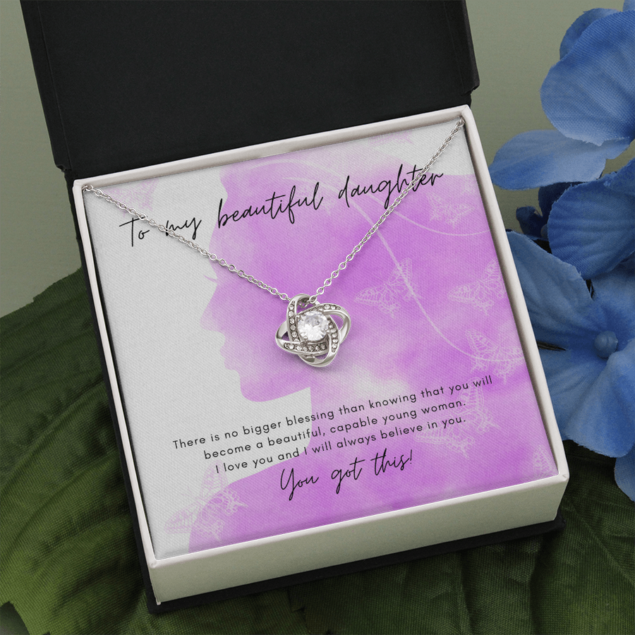 Modern Woman Brilliant Pendant Necklace to My Beautiful Daughter