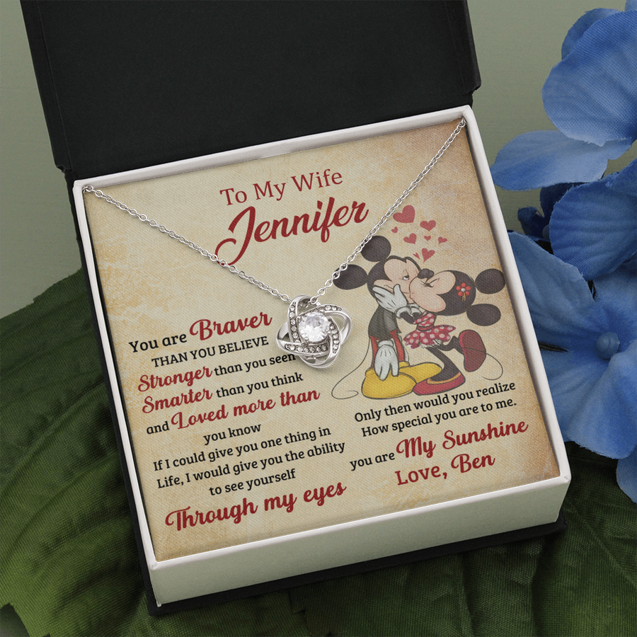 To My Wife Personalized Love Knot Necklace