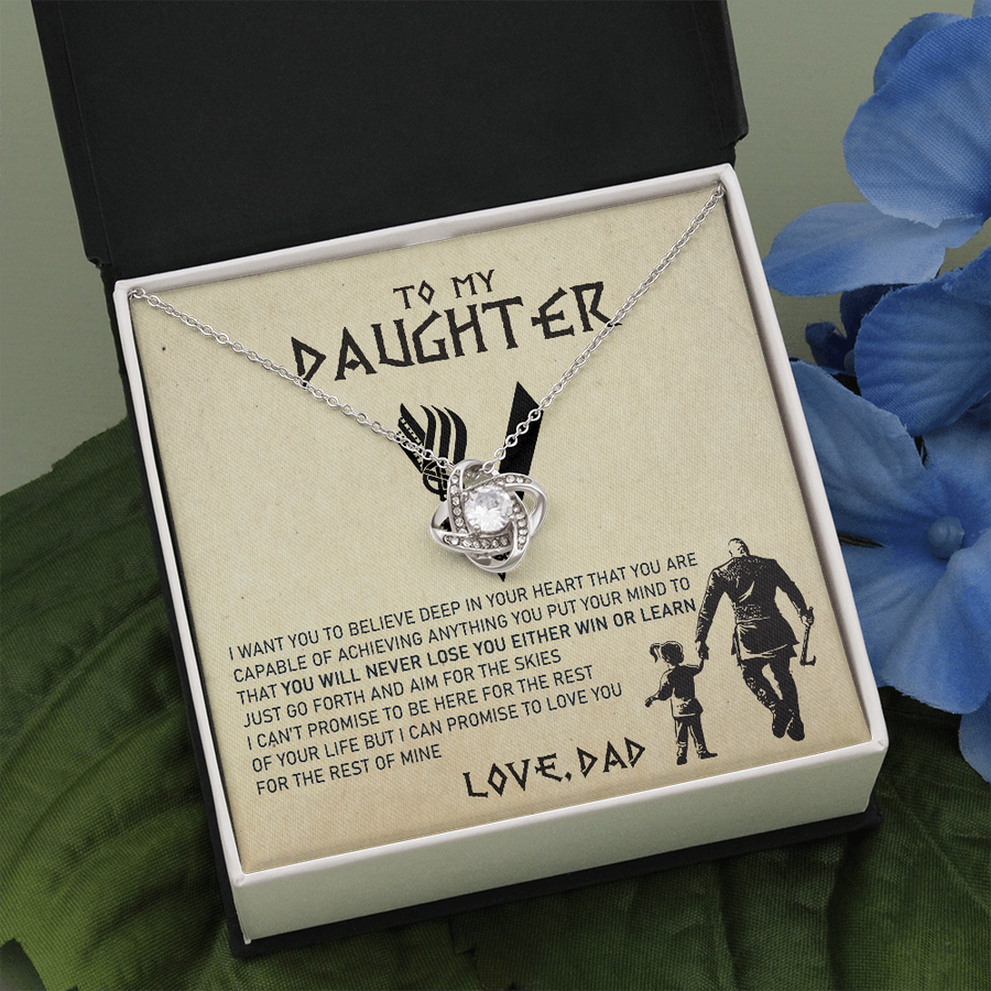 To My Daughter - You Will Never Lose You Either Win Or Learn - Viking - Love Knot Necklace
