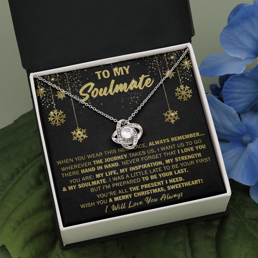 Gift For Your Soulmate Christmas - Always Remember The Present I Need Love Knot Necklace