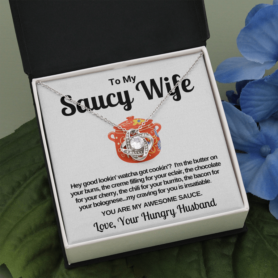 To My Saucy Wife Naughty Message Gift from husband Necklace