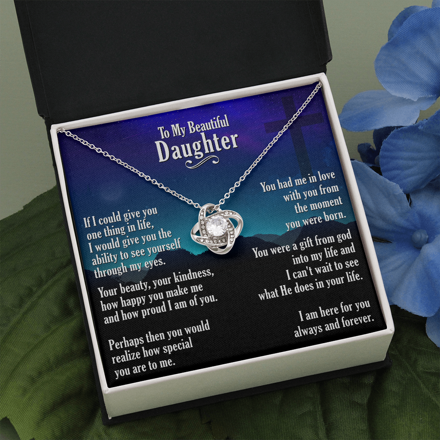 "A Gift For Daughter" Love Knot Necklace - Gift From God