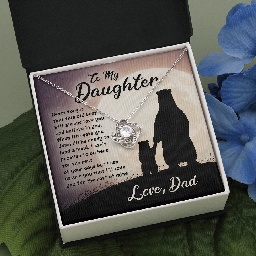 To My Daughter This old bear Full Moon Necklace