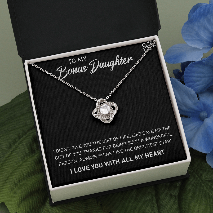 To My Bonus Daughter - Black Necklace