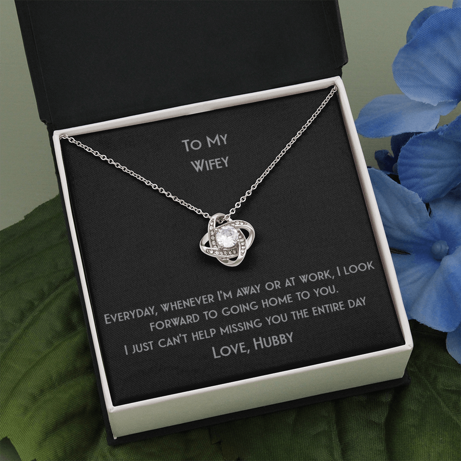 Love Knot For Your Wifey Whom You Can't Help Missing The Entire Day Necklace