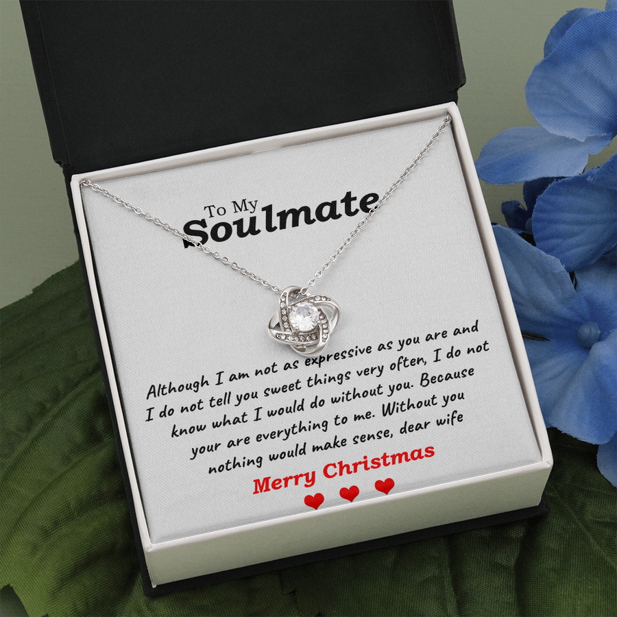 "TO MY SOULMATE" - SILVER LOVE KNOT NECKLACE
