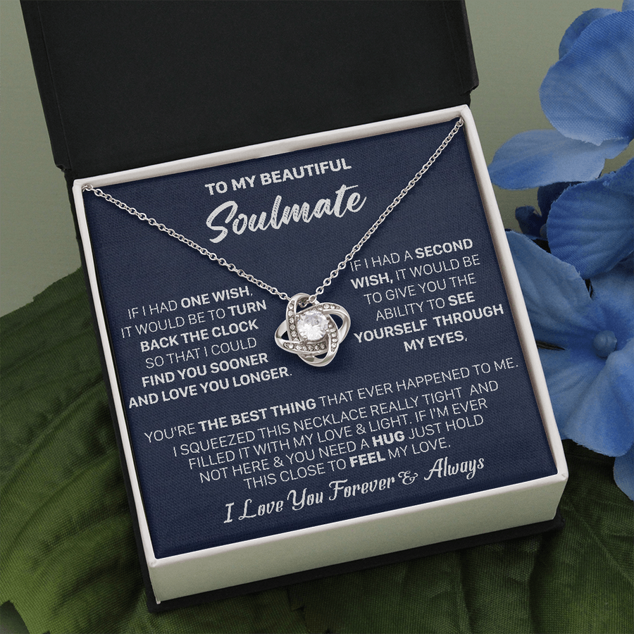 Cadeau Pour Votre Âme Sœur - Un Câlin - Collier Cadeau Nœud de l'Amour Pour Femme, Cadeau Pour Petite Amie, Collier Cadeau de la Saint-Valentin