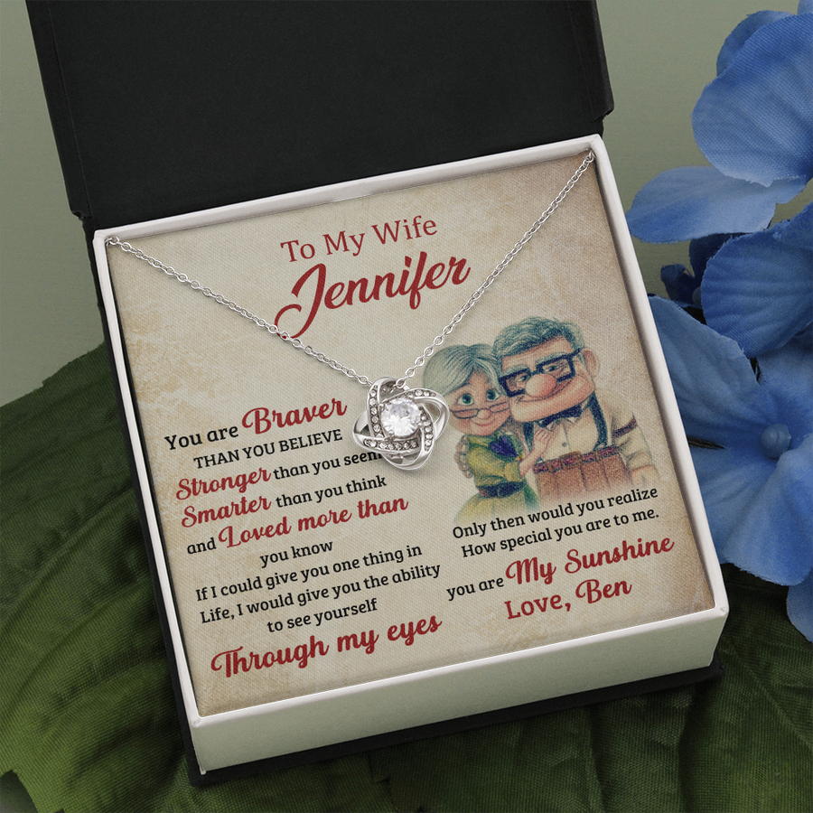 To My Wife Love Knot Personalized Necklace