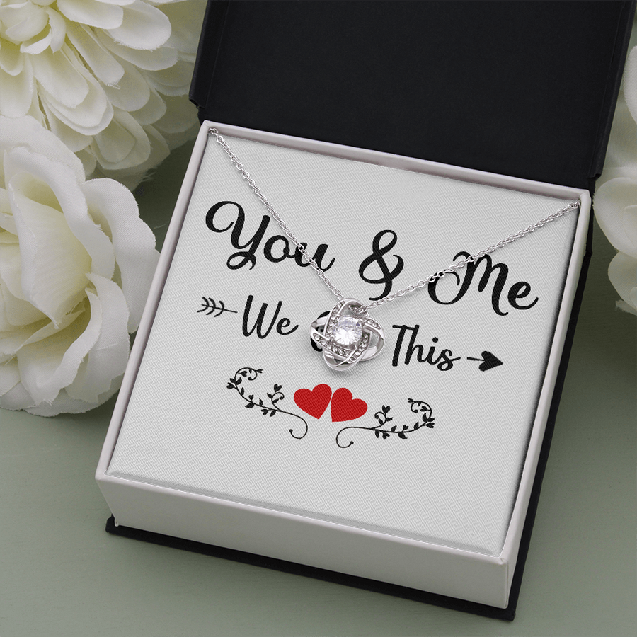 You and Me, We Got This Heart Necklace - Valentine Day Gifts for Boyfriend, Military Dog Tag Boyfriend Necklace Dog Tag Necklace