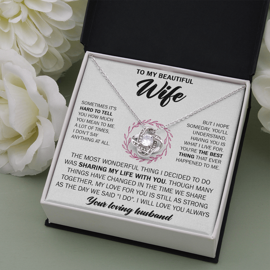 To My Beautiful Wife Necklace, Valentine Necklace, Gift For Wife From Husband, Anniversary Gift