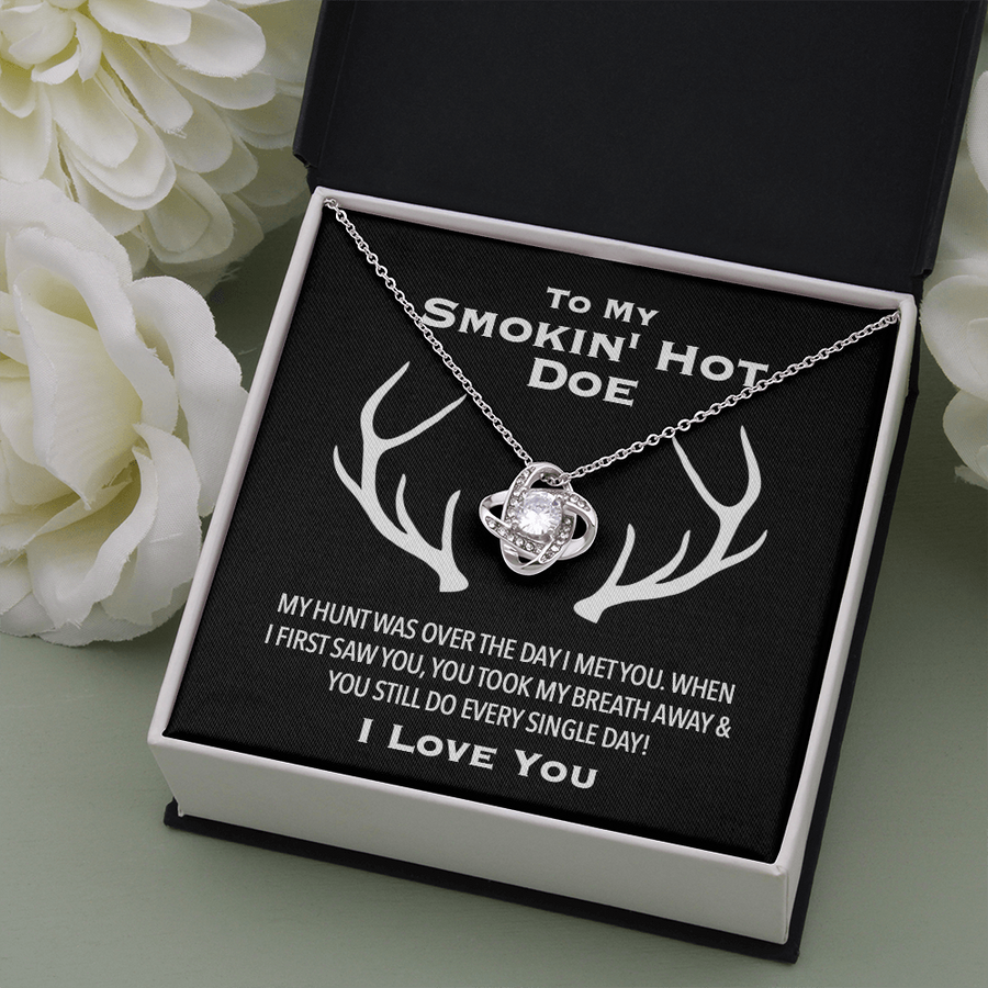 To My Smokin' Hot Doe Hunt Is Over Necklace I Love You - to My Smokin' Hot Doe I Love You Forever Necklace, Cowgirl Necklace, Hunting Gift From Husband, Hunter Gifts, Wife Heart Necklace, Valentine