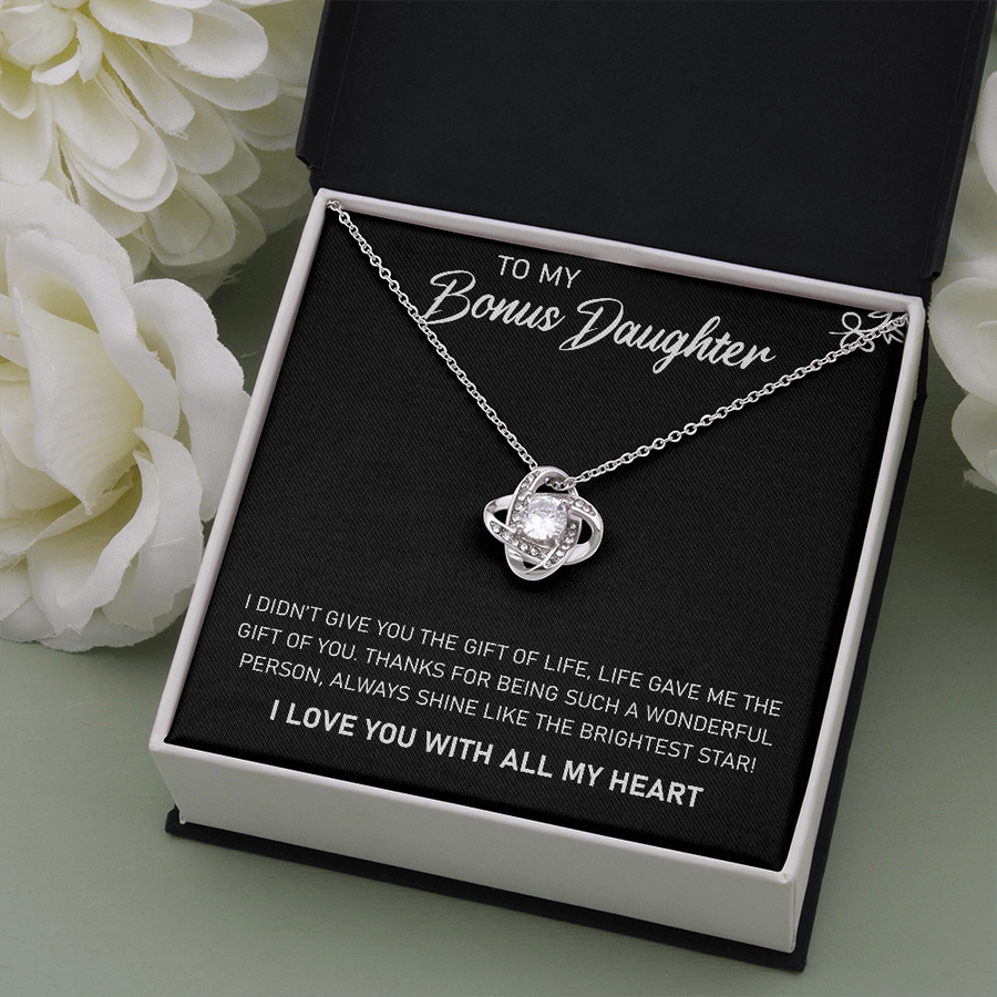 To My Bonus Daughter - Black Necklace