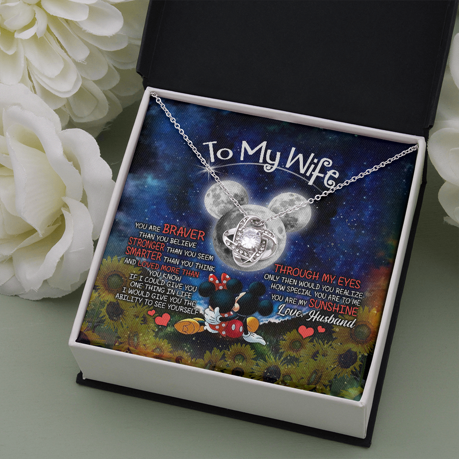 To My Wife - You Are My Sunshine Love Knot Necklace