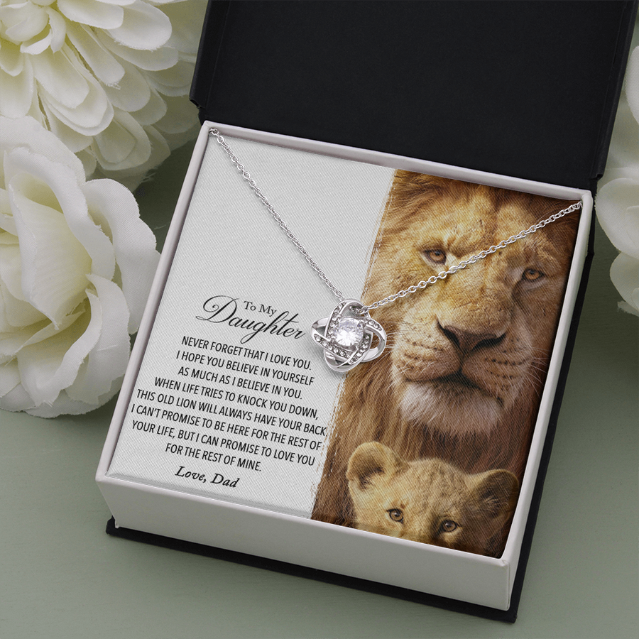 To My Daughter - This Old Lion Will Always Have Your Back - to My Daughter Necklace, Father Daughter Necklace, Father to Daughter Birthday Gift, Gifts to Daughter From Dad - Dad to Daughter Necklace Jewelry Gift Love Dad to Daughter Necklace