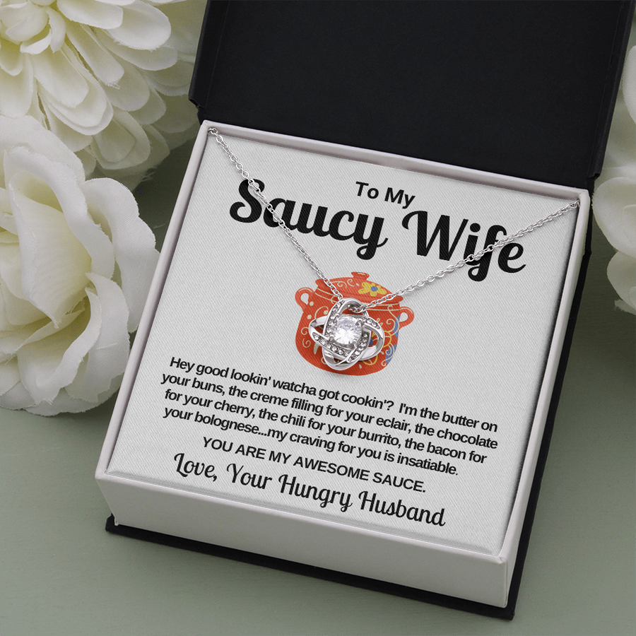 To My Saucy Wife Naughty Message Gift from husband Necklace