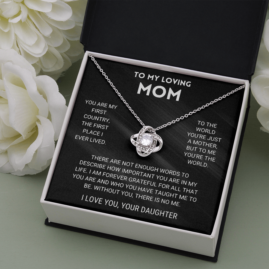 To My Loving Mom, You're The World - Love Knot Necklace