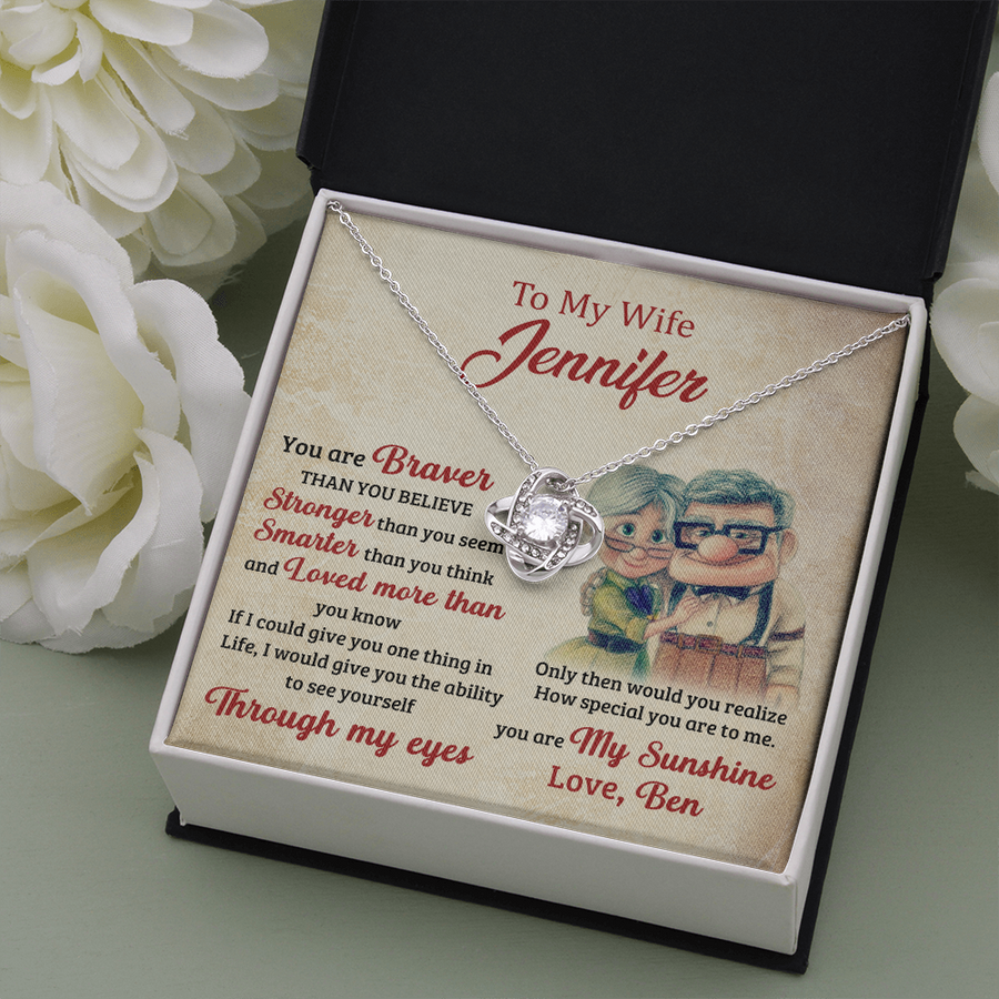 To My Wife Love Knot Personalized Necklace