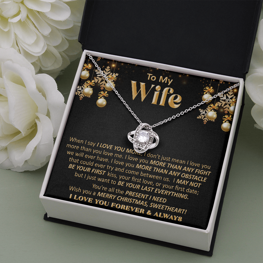 Gift For Wife Christmas - Any Fight - Love Knot Necklace