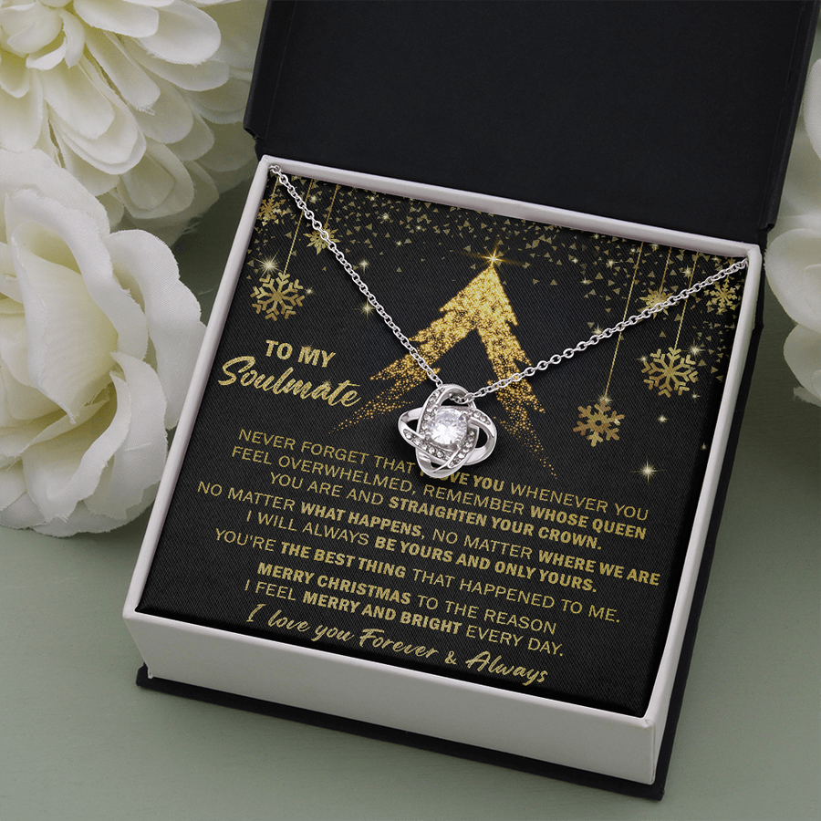 Gift For Your Soulmate Christmas - Merry And Bright - Love Knot Necklace
