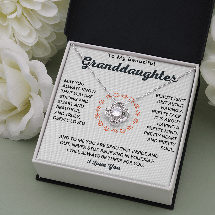 To My Beautiful Granddaughter Necklace - Beauty Isn't Just A Pretty Face (162.lk.81)