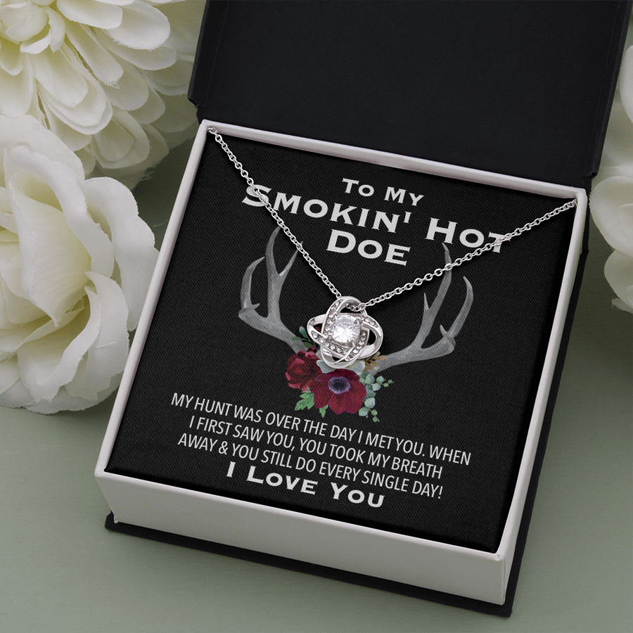 To My Smokin' Hot Doe Hunt Is Over Necklace - I Love You - to My Smokin' Hot Doe You're My Forever Necklace, Cowgirl Necklace, Hunting Gift From Husband, Hunter Gifts, Wife Heart Necklace, Valentines