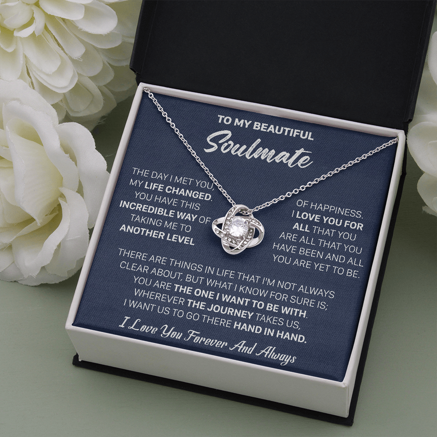Gift For Your Soulmate Christmas - My Life Changed - Love Knot Necklace