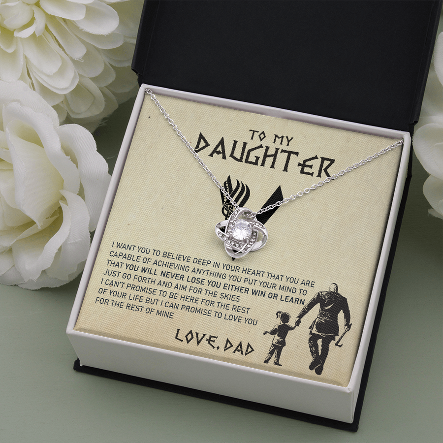 To My Daughter - You Will Never Lose You Either Win Or Learn - Viking - Love Knot Necklace