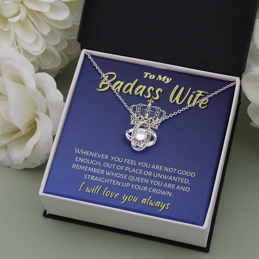 To My Badass Wife Queen Necklace Gift from Husband