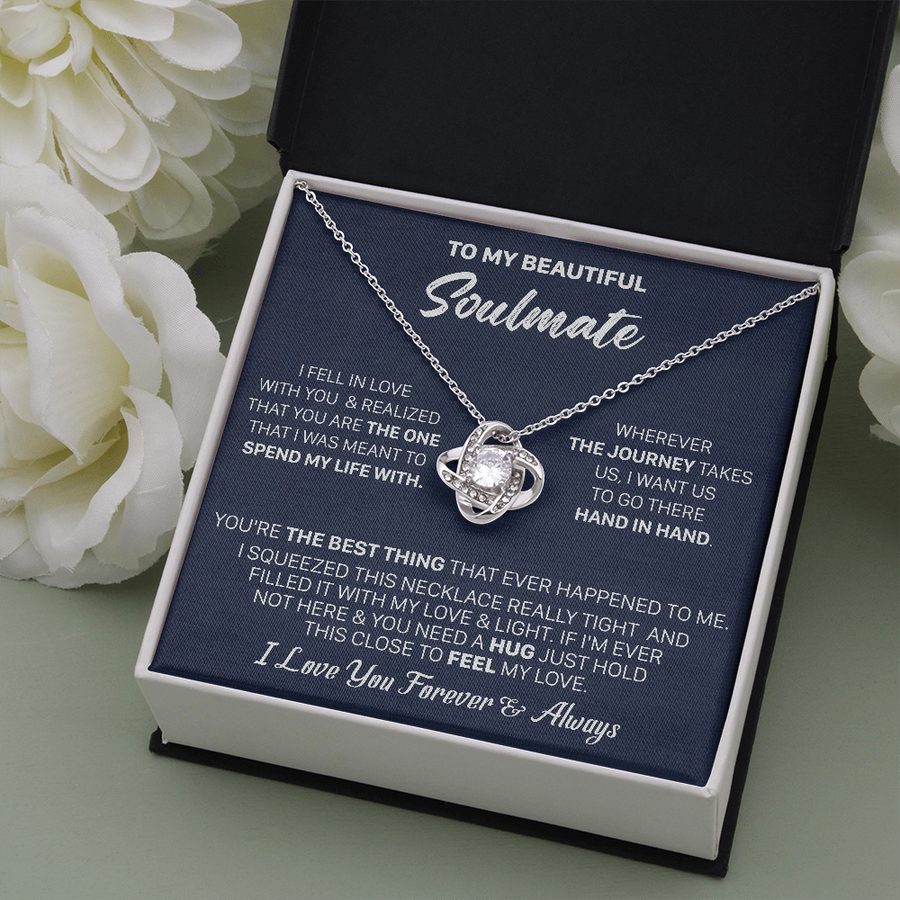 Gift For Your Soulmate Realized Squeezed Loveknot Necklace