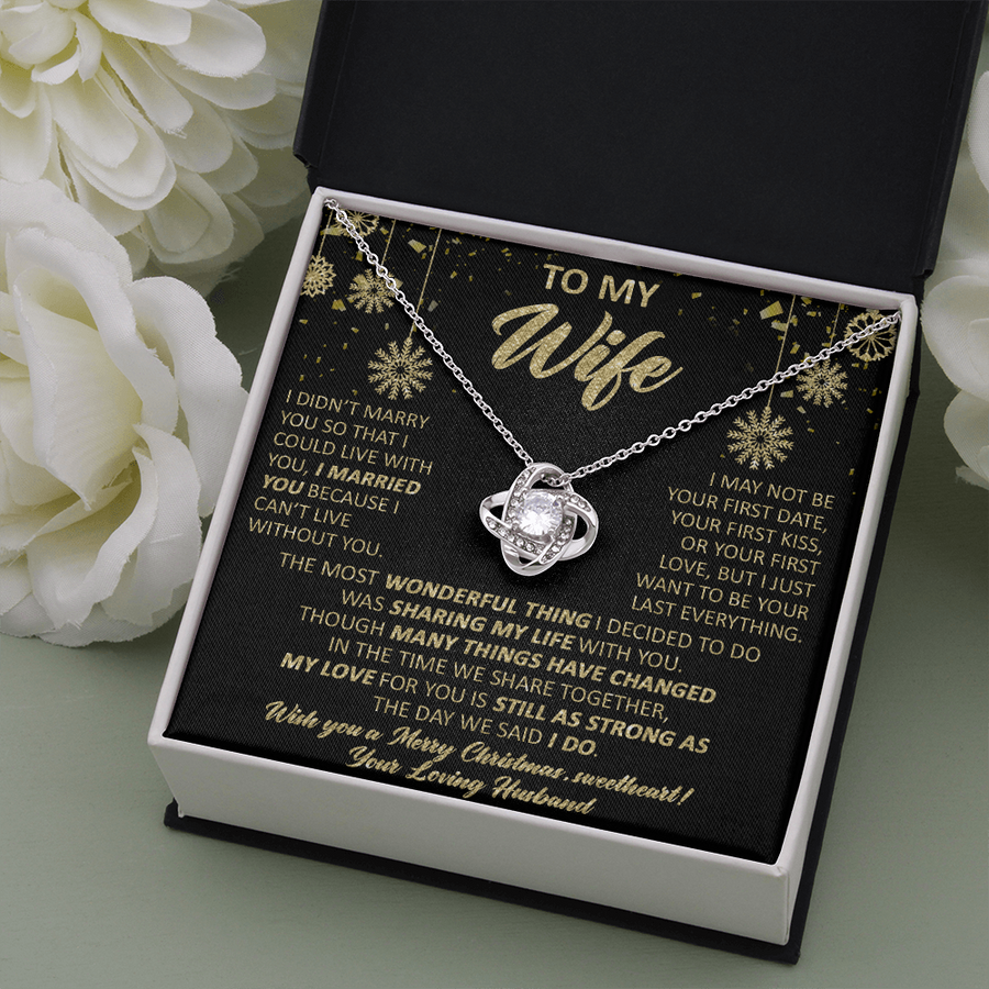 Gift For Wife Christmas - I Do - Love Knot Necklace