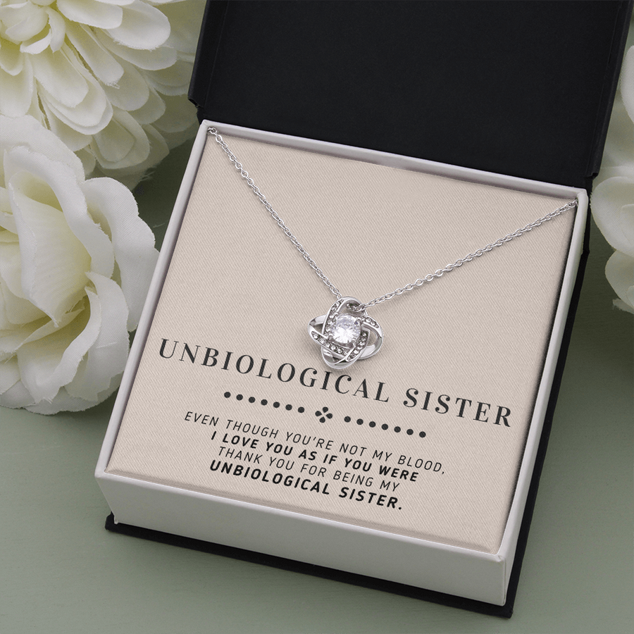 Love You - Unbiological Sister Necklace - Unbiological Sister Necklace, Unbiological Sister Gift, Step Sister Necklace, Gift for Step Sister, When You Find a Friend Who Is More Like