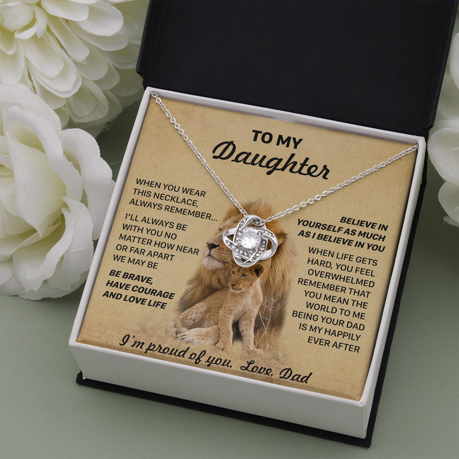 Gift For Daughter - Far Apart - Love Knot Necklace