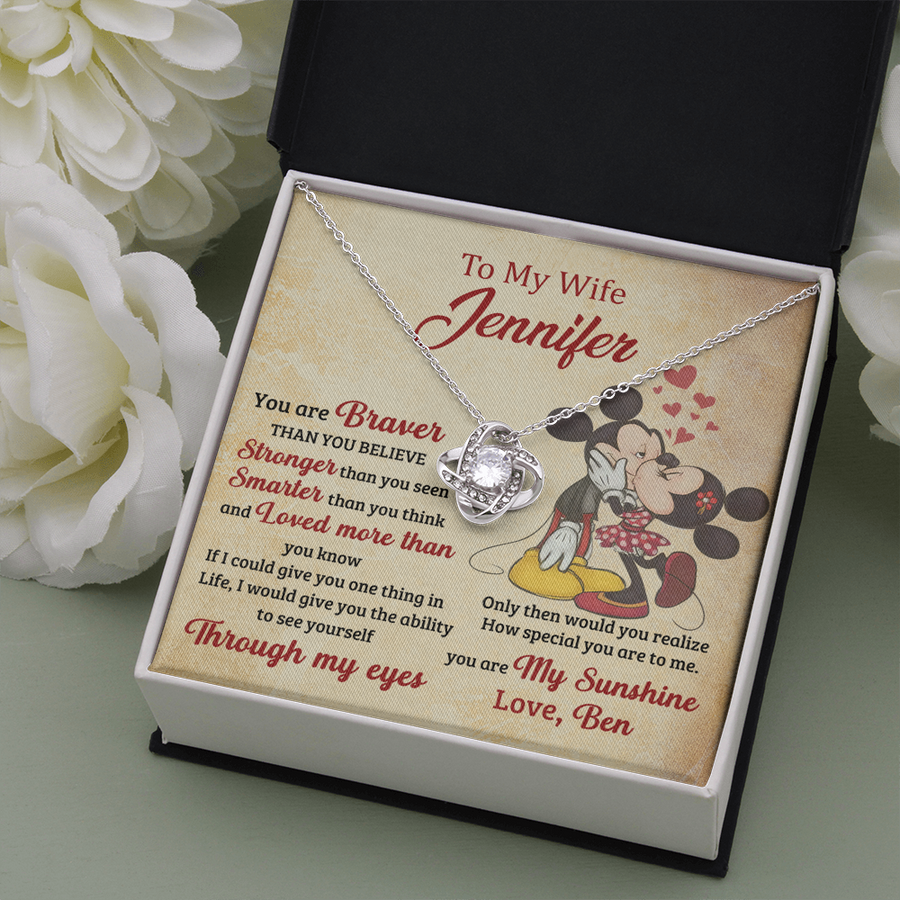 To My Wife Personalized Love Knot Necklace