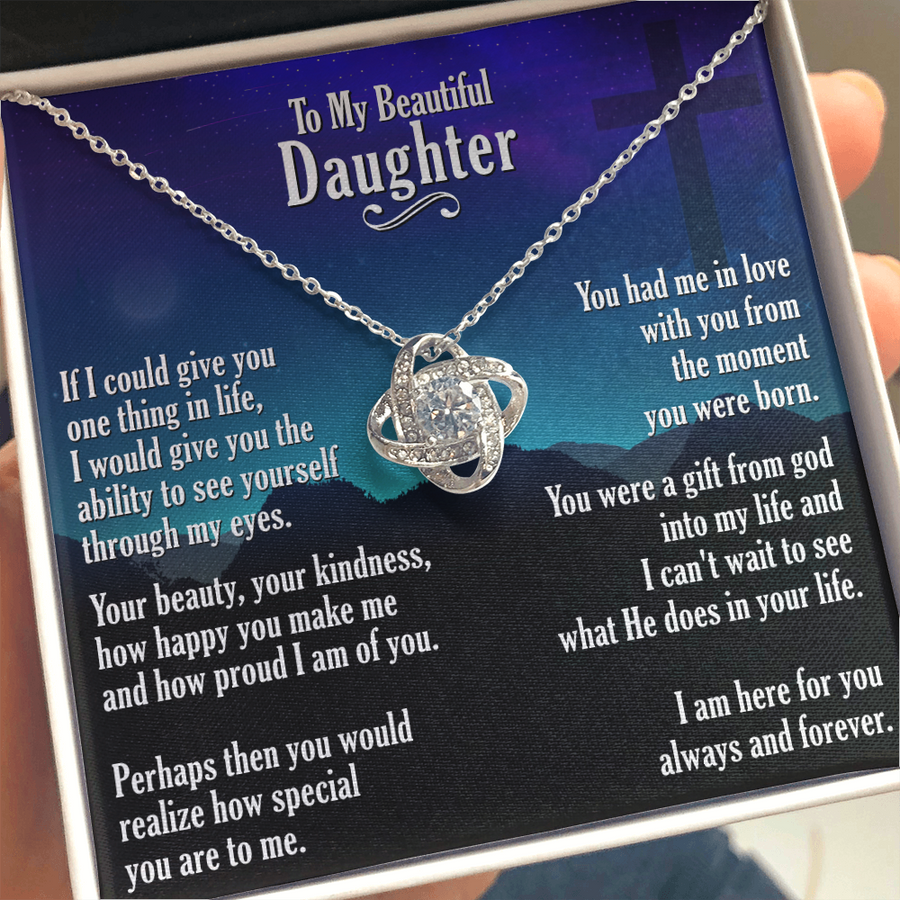 "A Gift For Daughter" Love Knot Necklace - Gift From God