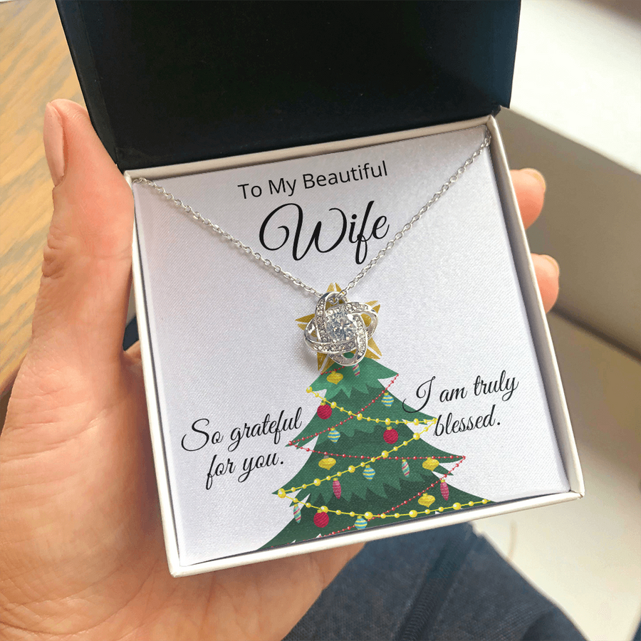 Christmas Gratefulness for Wife, Necklace Gift from blessed husband