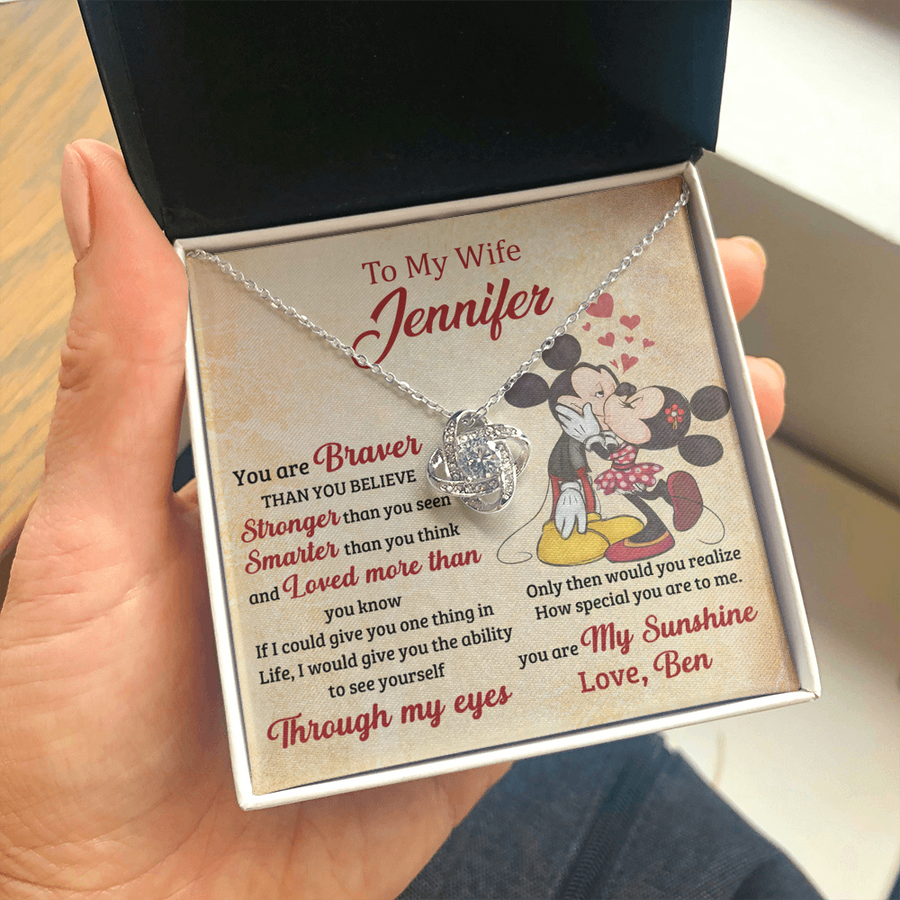 To My Wife Personalized Love Knot Necklace
