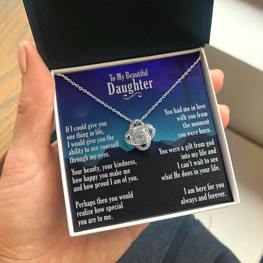 "A Gift For Daughter" Love Knot Necklace - Gift From God