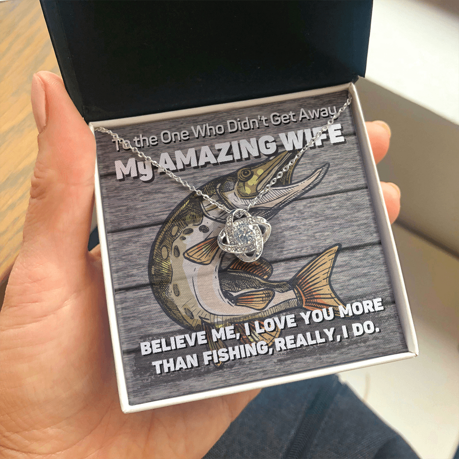 I Love You More than Fishing Necklace Gift for Wife from Husband