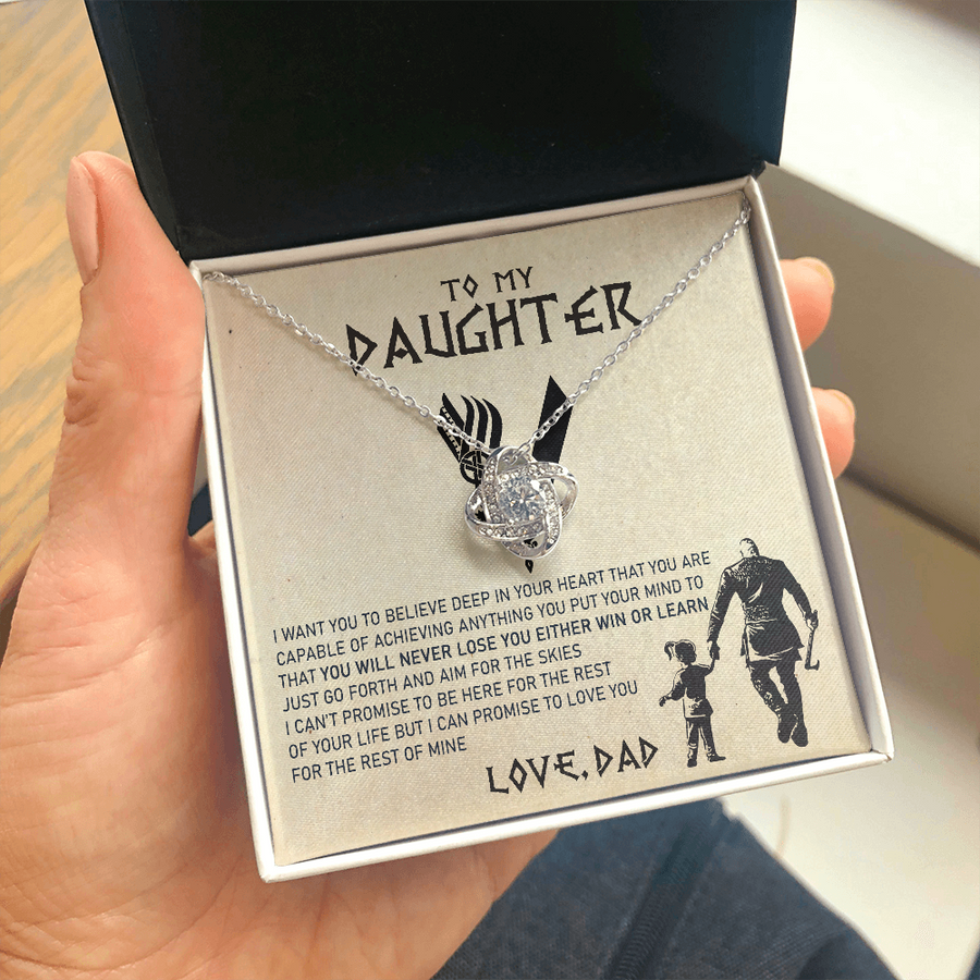 To My Daughter - You Will Never Lose You Either Win Or Learn - Viking - Love Knot Necklace