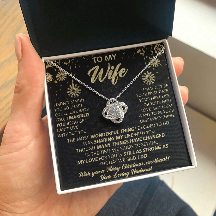 Gift For Wife Christmas - I Do - Love Knot Necklace