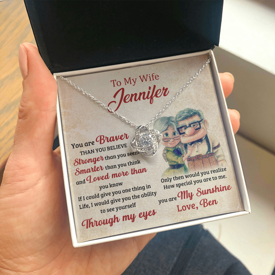 To My Wife Love Knot Personalized Necklace