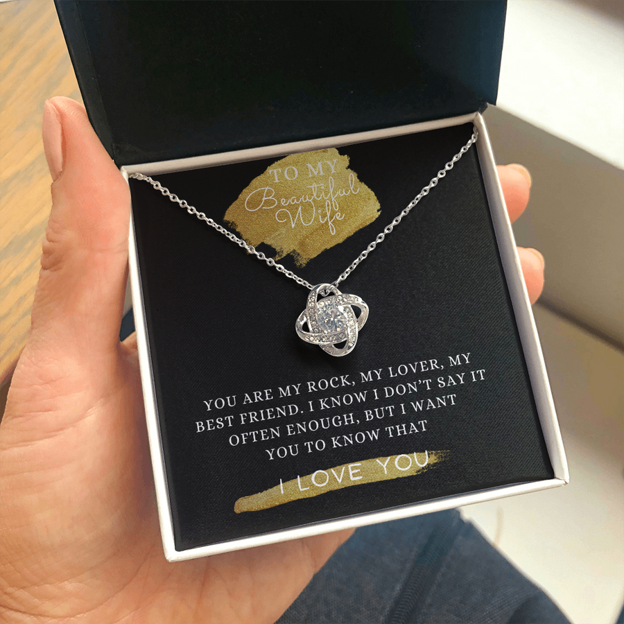 To My Beautiful Wife - You Are My Rock, My Lover, My Best Friend. Necklace