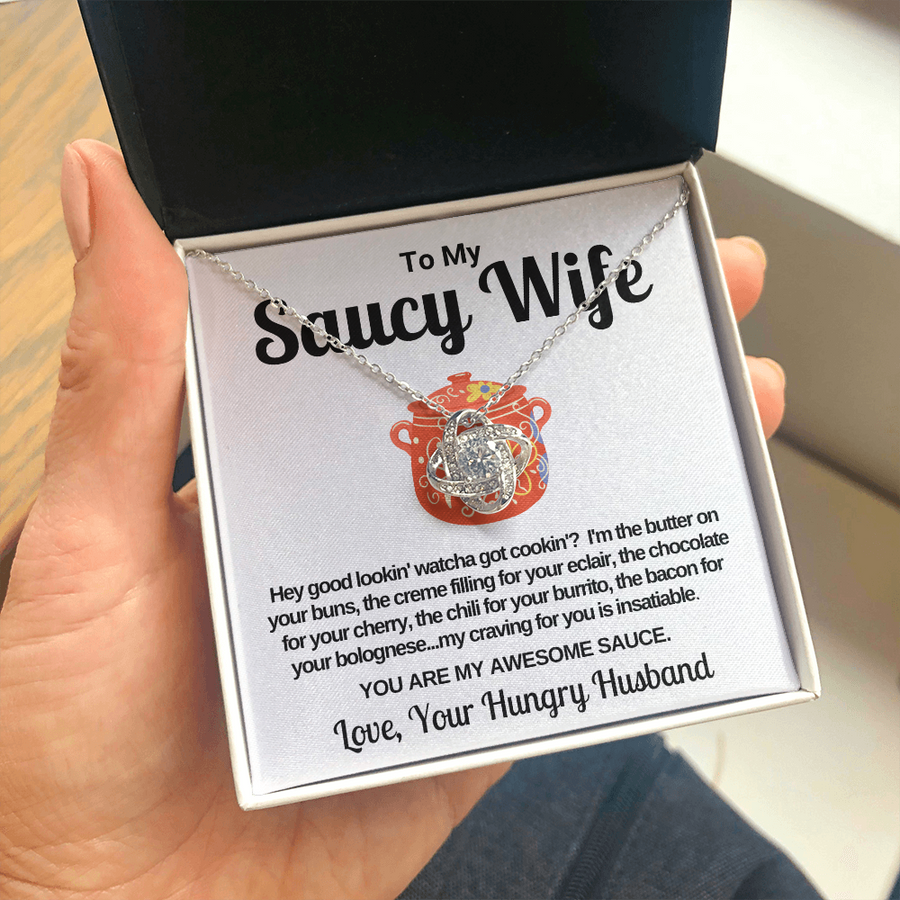 To My Saucy Wife Naughty Message Gift from husband Necklace